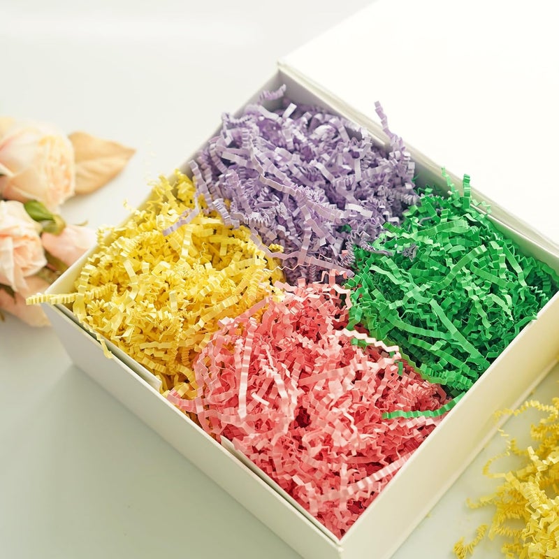 Bobobag - 1LB Crinkle Cut Paper Shred Filler Recyclable Gift Wrap Confetti Raffia Grass Shred Paper for Easter Baskets Filler Creative Eggs Decor(Yellow) - Image 4